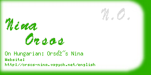 nina orsos business card